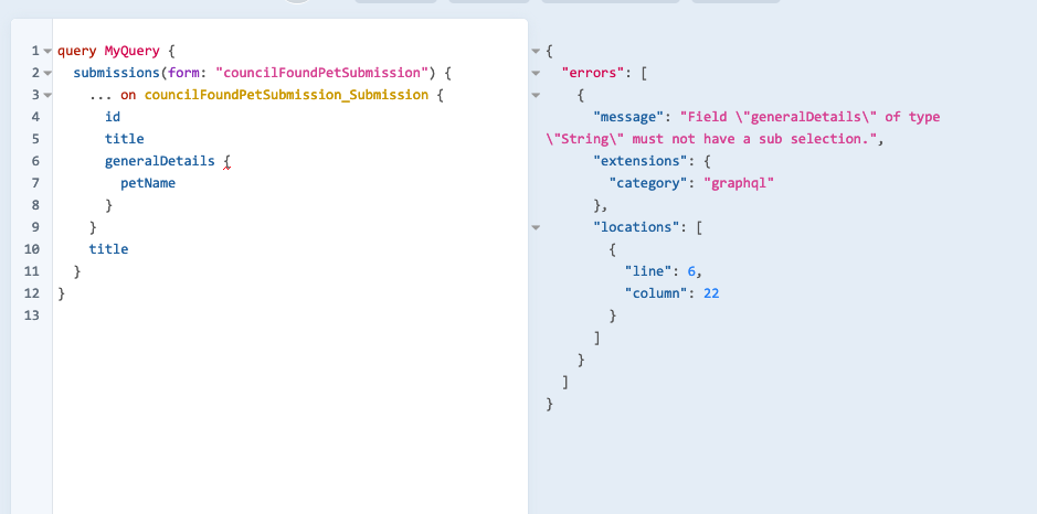 GQL - unable to query grouped fields in submissions · Issue #368 ...
