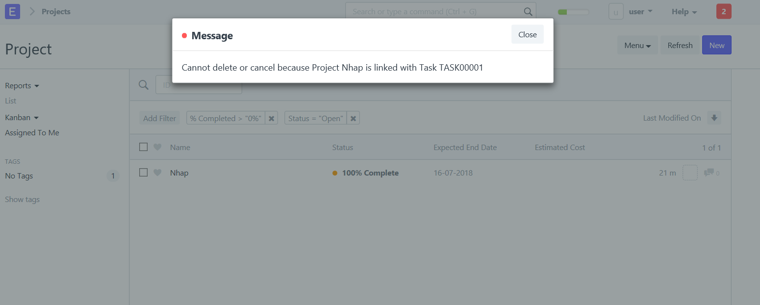 Delete task linked to project · Issue #14907 · frappe/erpnext · GitHub