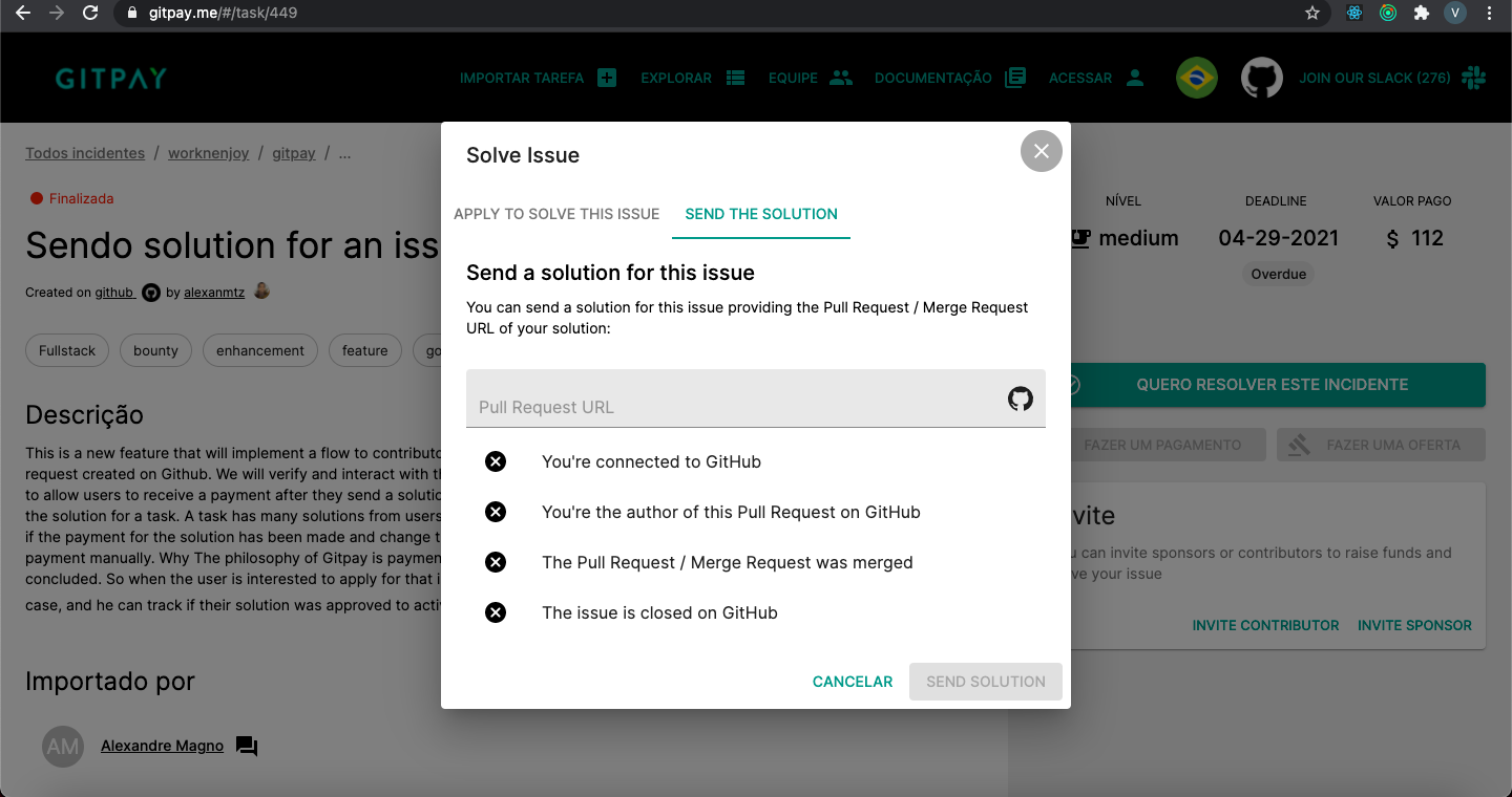 Issue#801 by VictorAlessander · Pull Request #824 · worknenjoy/gitpay ...