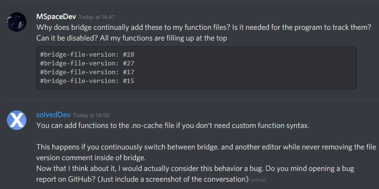 [BUG] bridge-file-version continually getting added when switching ...