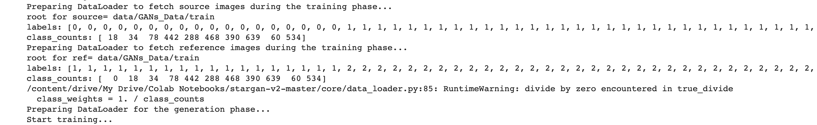 RuntimeWarning: divide by zero encountered in true_divide class_weights ...