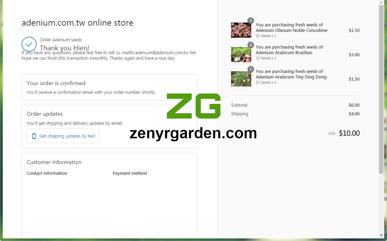 Order seeds from adenium mr ko