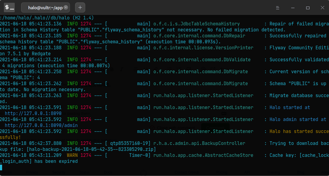 Failed to backup halo · Issue #1398 · halo-dev/halo · GitHub