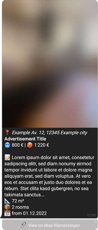 Example Telegram notification