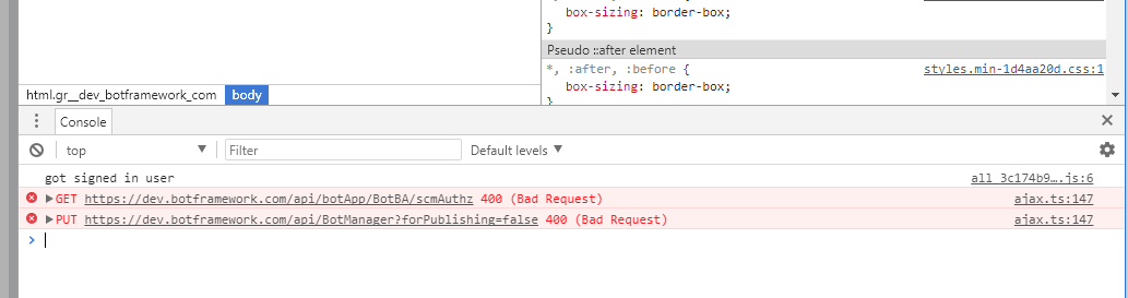 Cannot save bot. Getting "Please correct the errors and try again ...