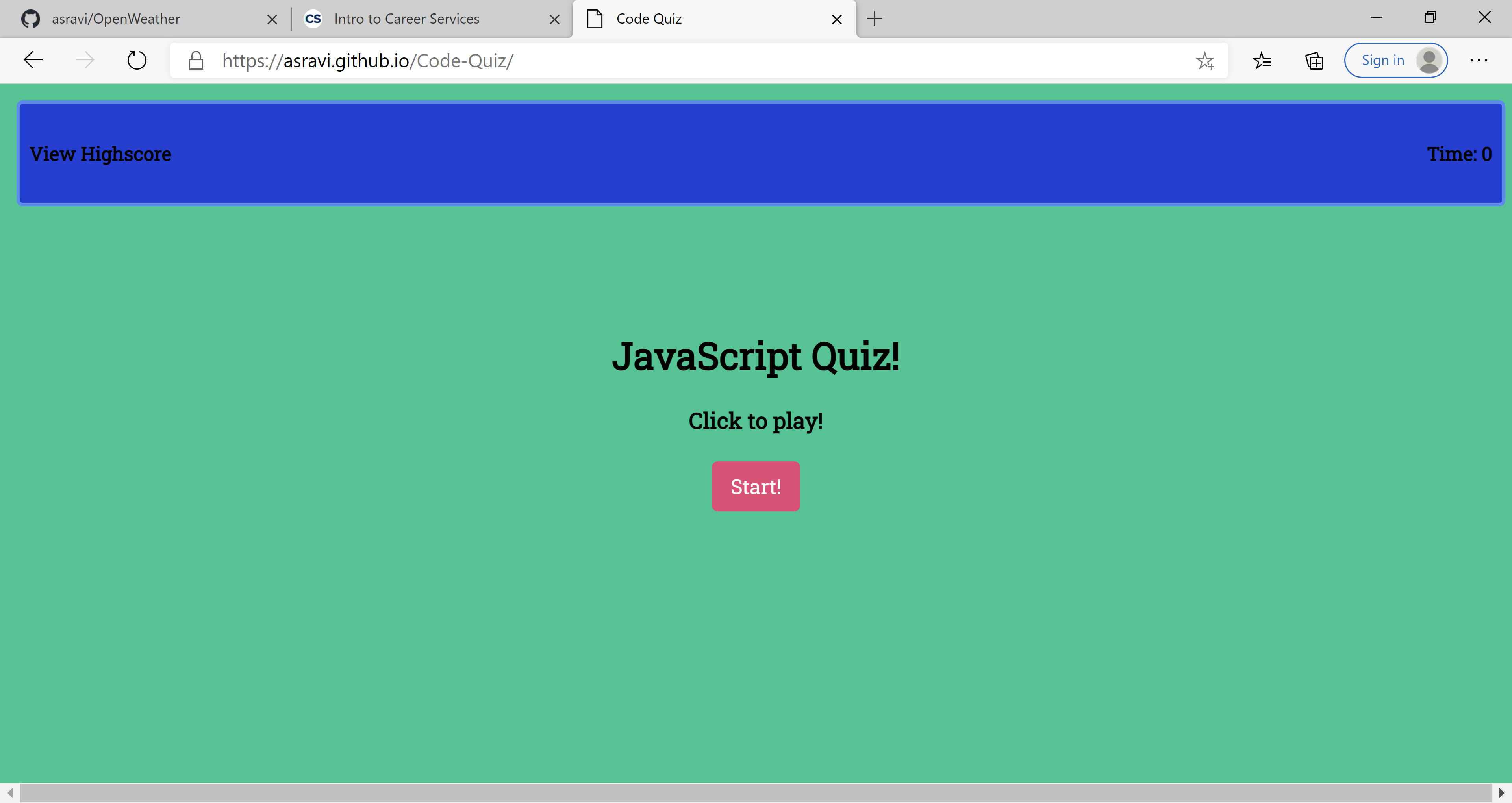 GitHub - asravi/Code-Quiz · GitHub