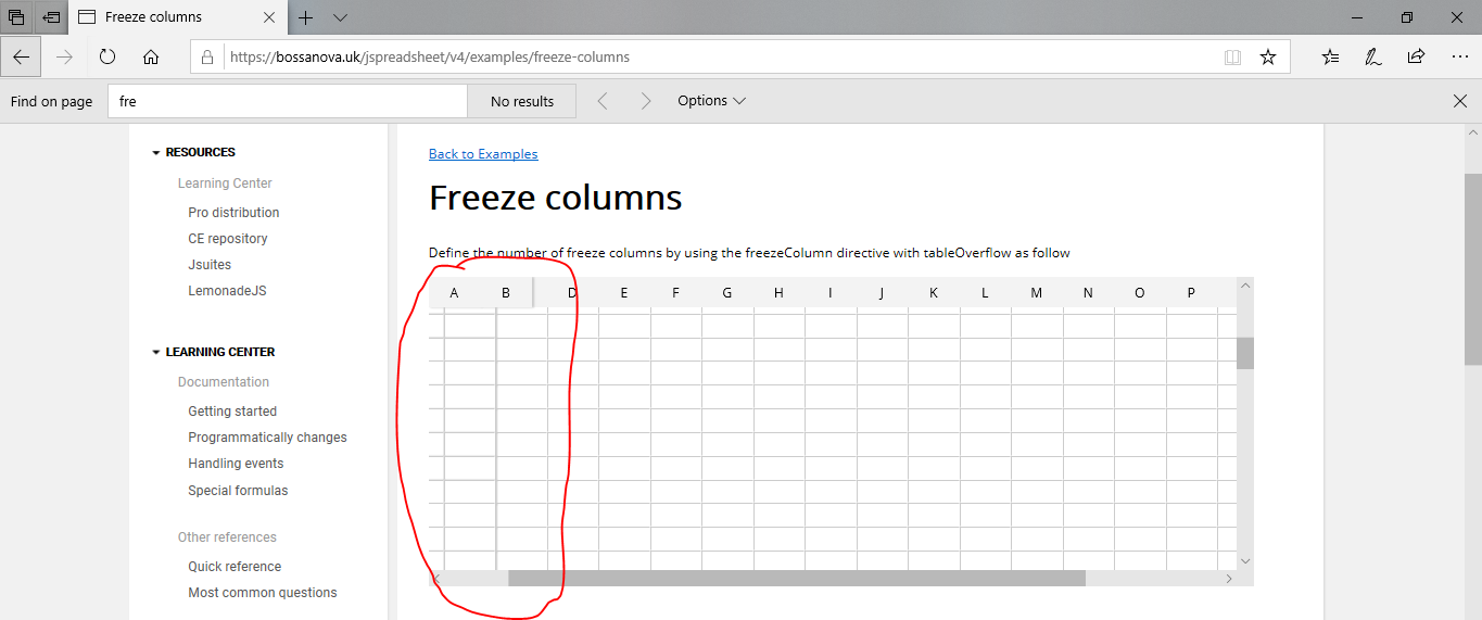 FreezeColumn