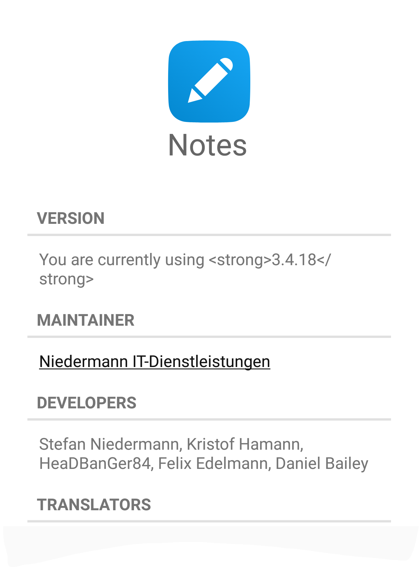 HTML visible in About page · Issue #1449 · nextcloud/notes-android · GitHub