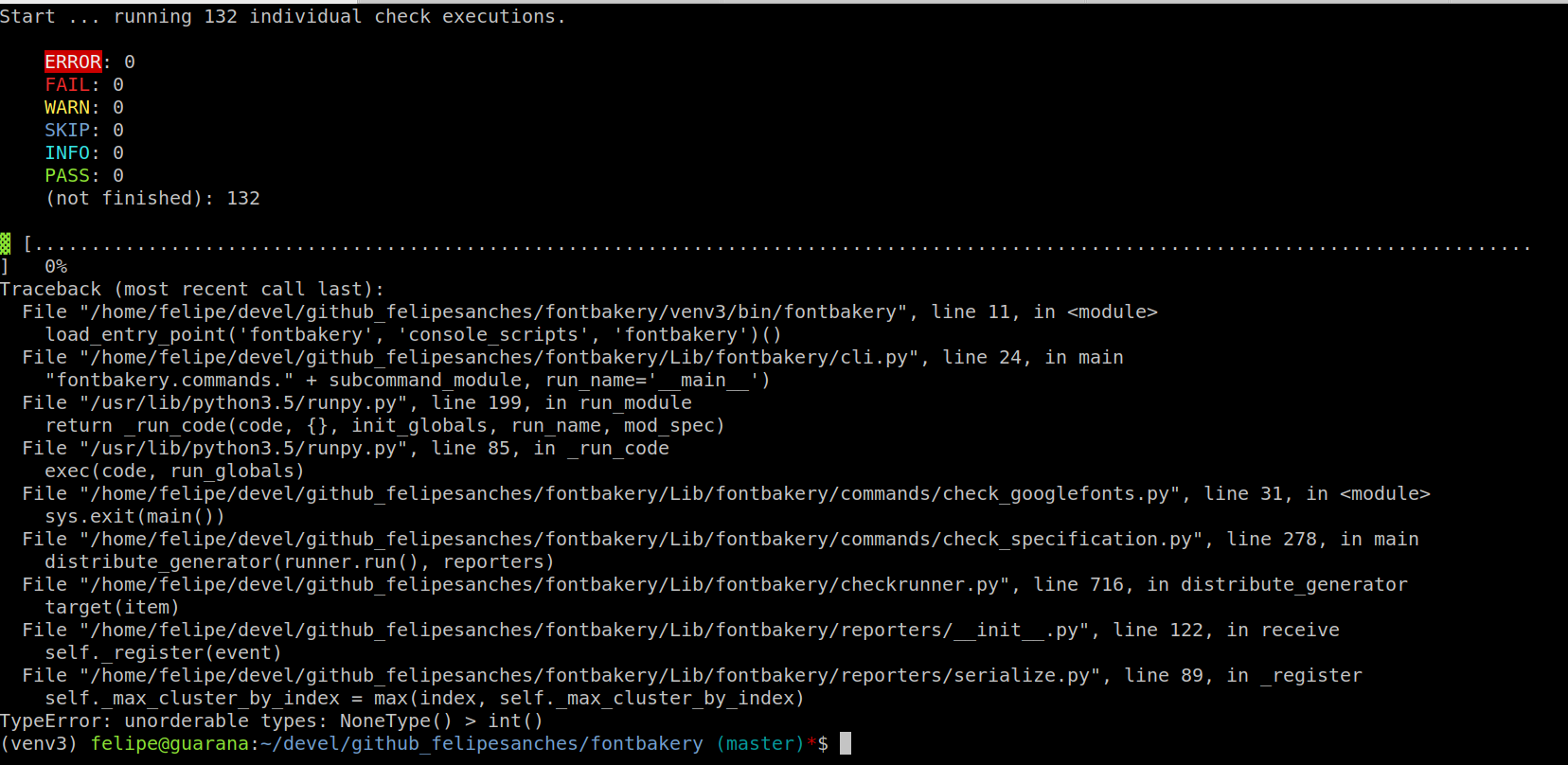 [crash] reporters/serializer on python 3 when using check clustering ...