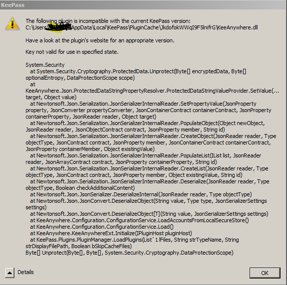 Long Refresh Tokens lead to: The following plugin is incompatible with ...