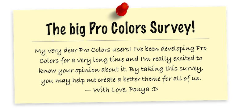 Join the big pro colors survey banner