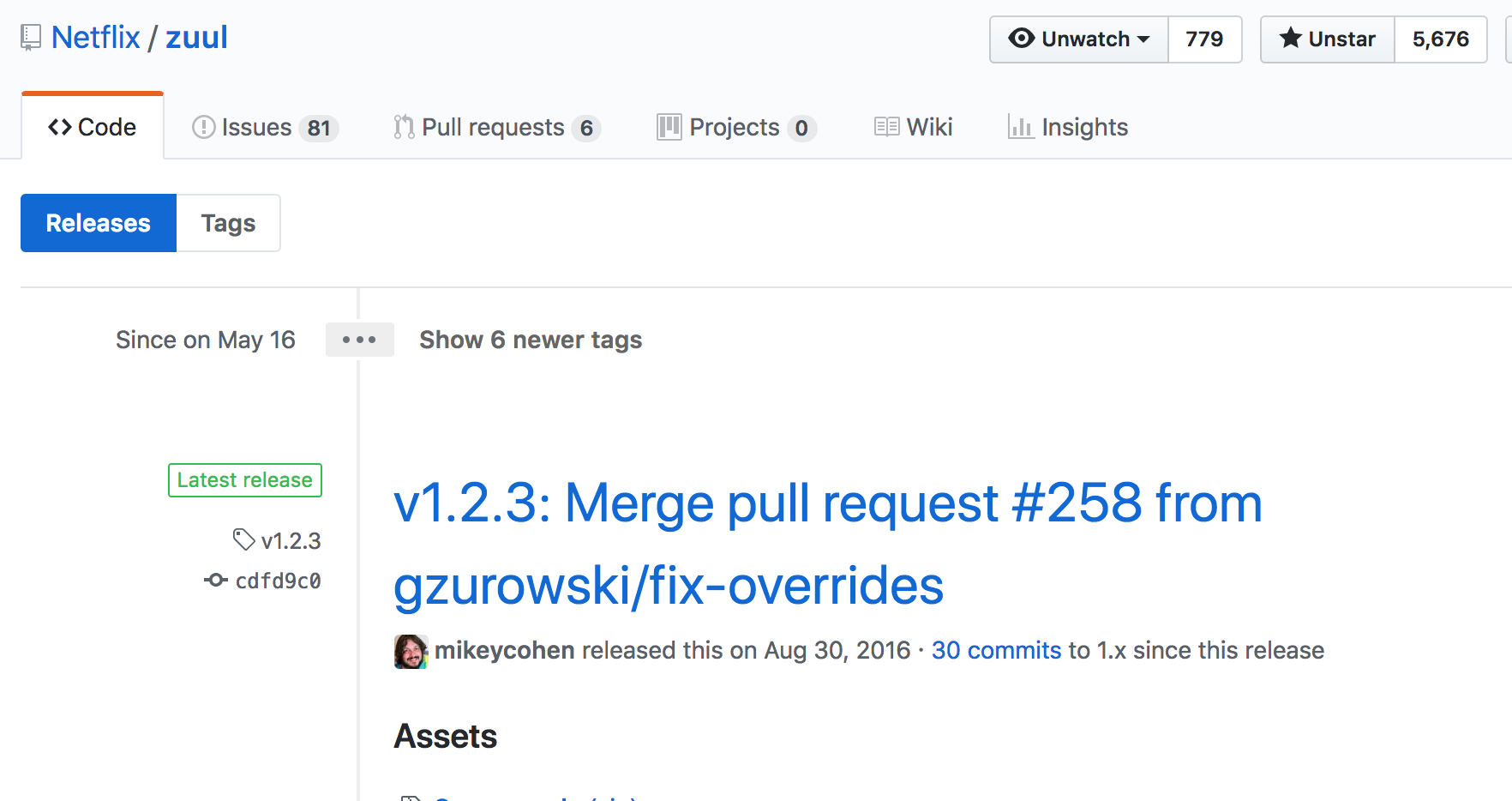 Github "Latest Release" is stale · Issue #490 · Netflix/zuul · GitHub