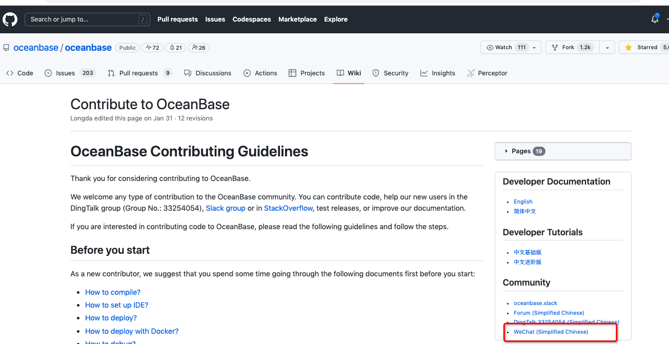 [Bug]: There is a broken url in the webpage of Contribute to OceanBase ...