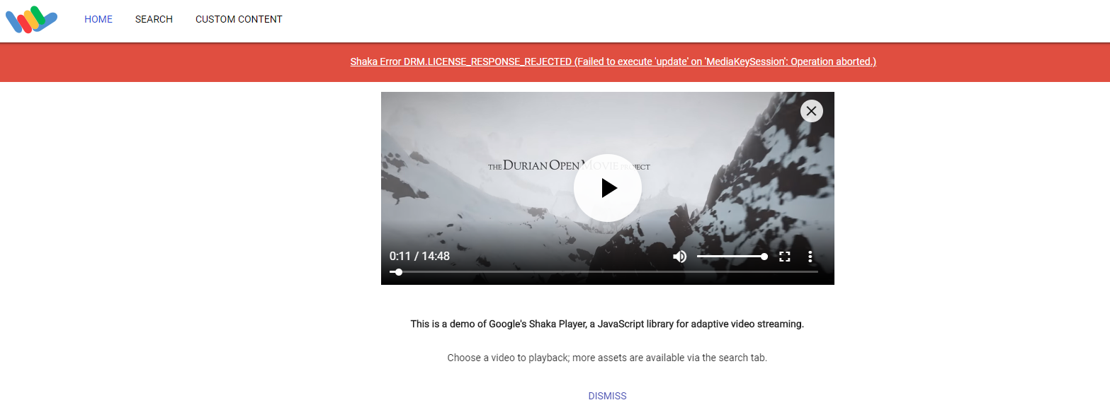 Some chrome play DRM streams reported LICENSE_RESPONSE_REJECTED (code 11) · Issue 2038 · shaka