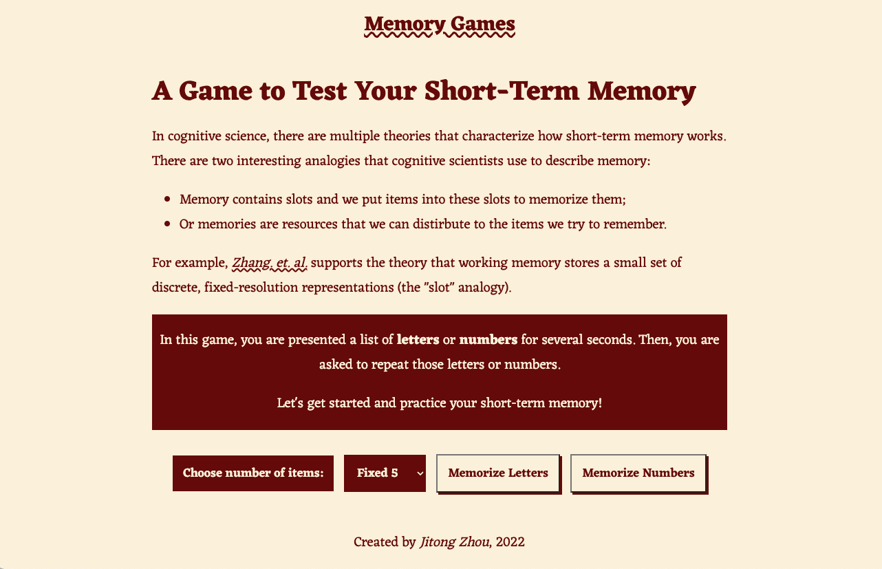 Github Jitongz Memory Games A Web Game That Tests Short Term Memory Github Jitongz Memory Games A Web Game That Tests Short Term Memory