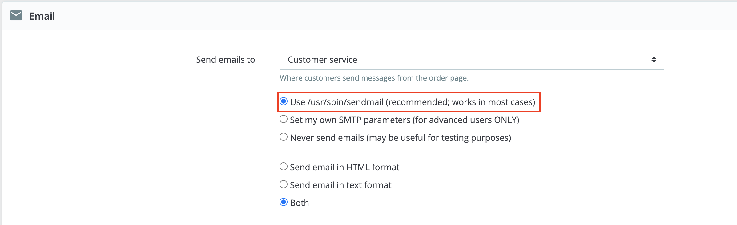 Use /usr/sbin/sendmail instead of mail() in config wording by atomiix · Pull Request 20124