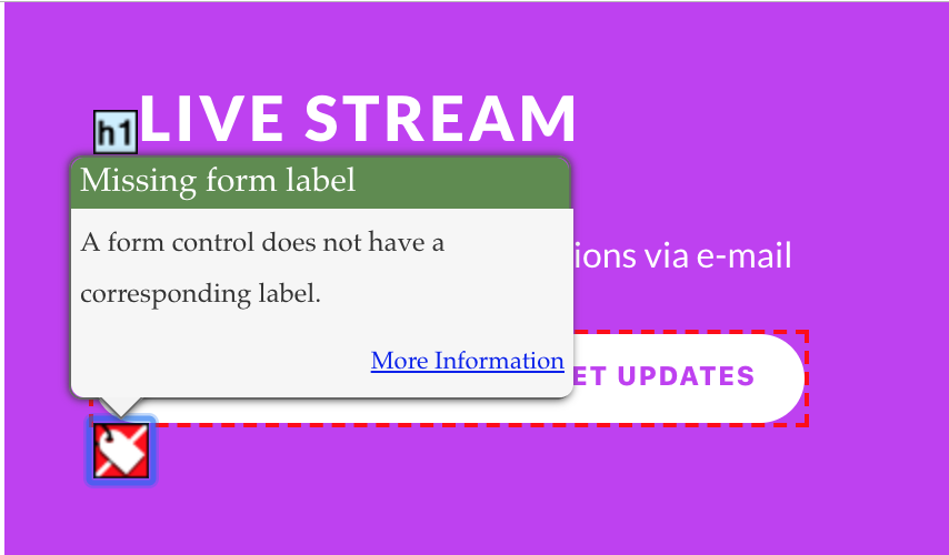 Missing form label on Email field - Accessibility · Issue #70 ...