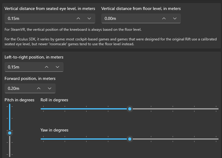 Add the possibility to reset default seated position · Issue 89