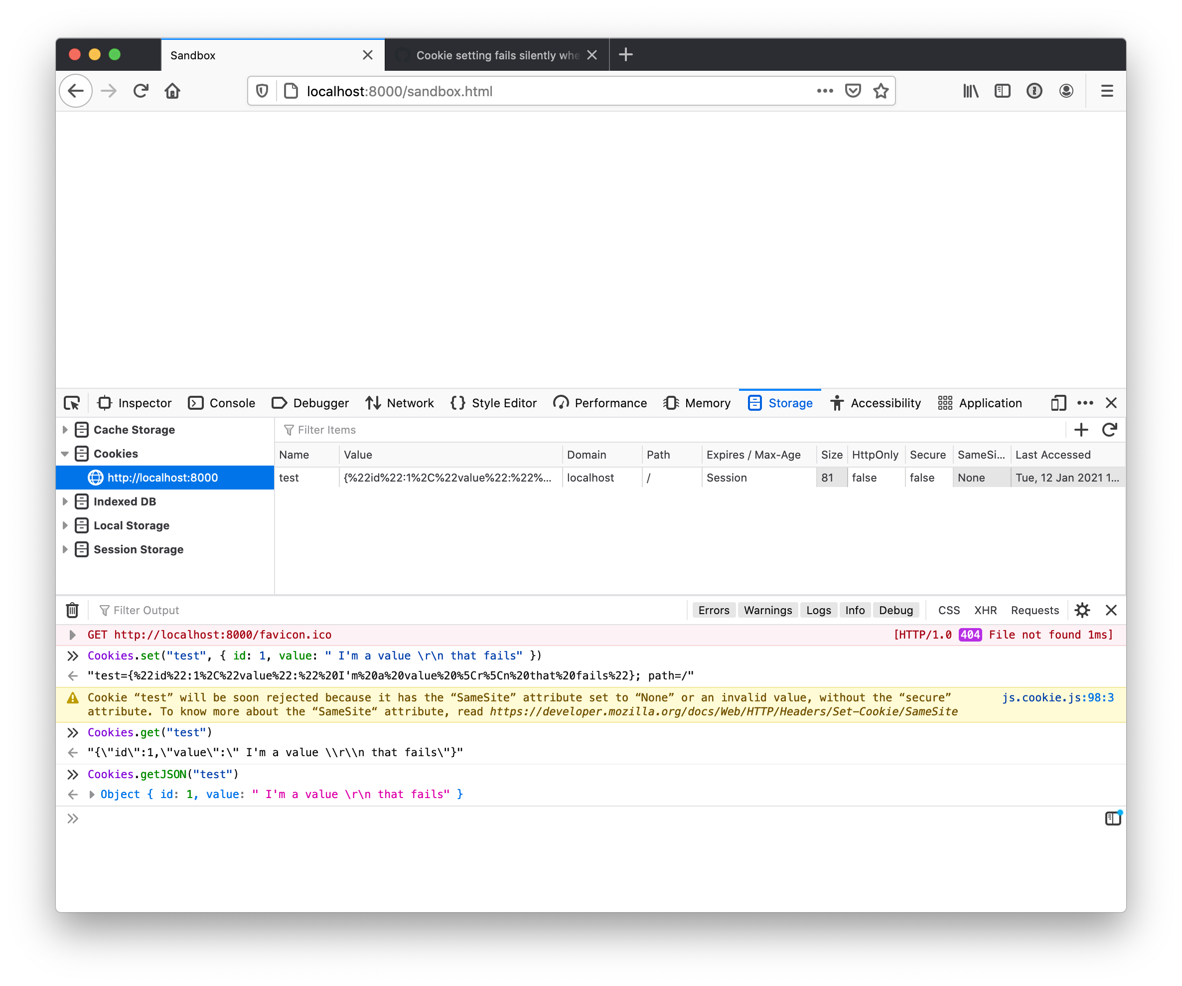 Cookie setting fails silently when having value contains "/r/n" · Issue ...