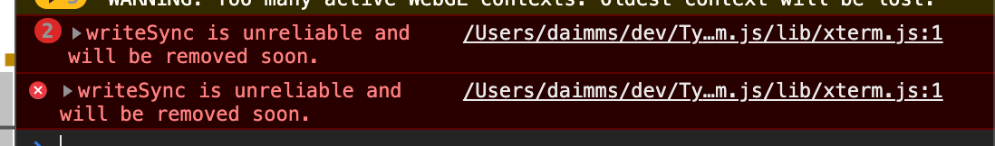 writeSync error is a bit too loud · Issue #3255 · xtermjs/xterm.js · GitHub