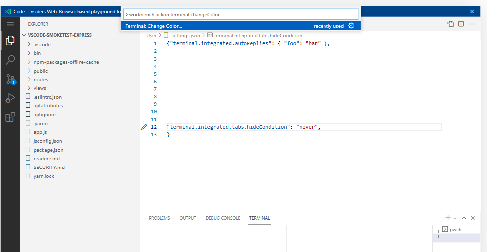 Terminal Tabs should update color of the tab in the tabs list · Issue ...