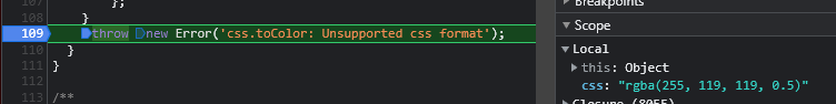 Using the terminal with certain themes results in an xterm.js exception ...