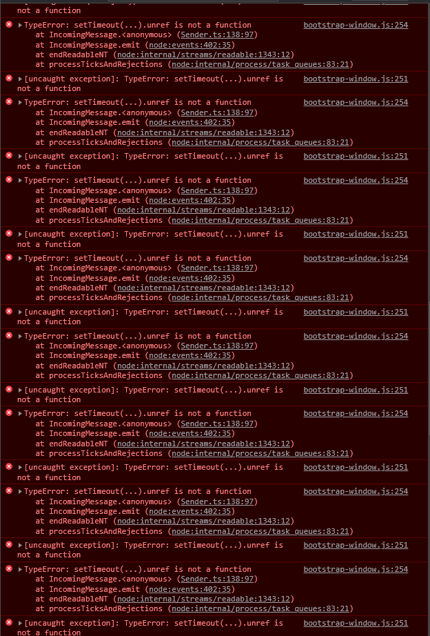 Shared process exception from applicationinsights TypeError