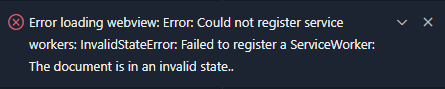 Opening a webview custom editor results in service worker error · Issue ...