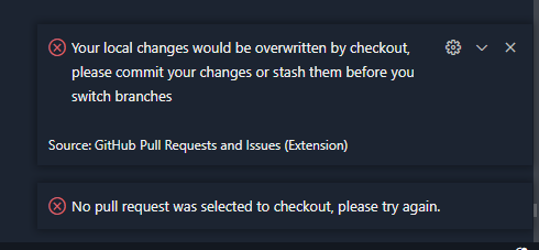 No pull request was selected to checkout, please try again · Issue ...