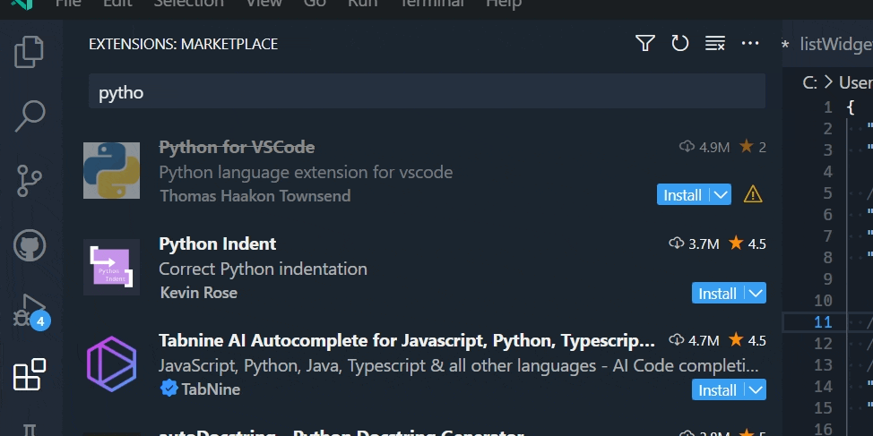 Extensions view search is adding a new line when searching on enter ...