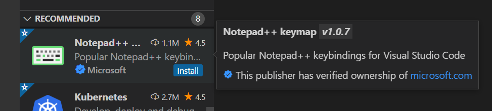 Recommendation source not showing for Notepad++ extension · Issue ...