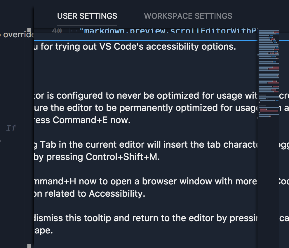 Consider moving accessibility support setting under the workbench ...