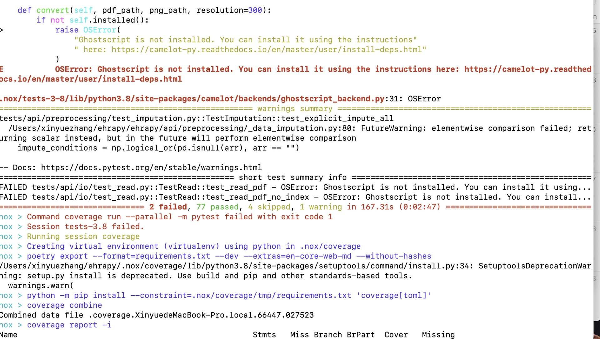 PDF tests should be skipped when ghostscript is not installed. · Issue ...
