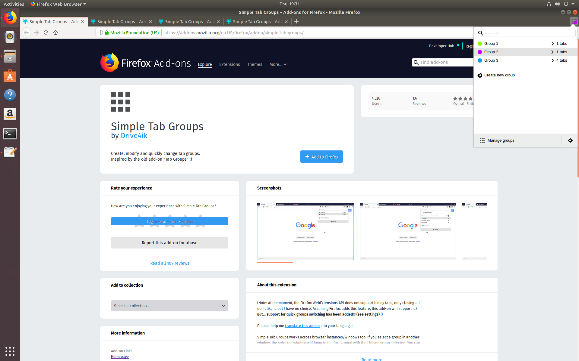 Tabs missing from Group after closing / restarting Firefox · Issue 62