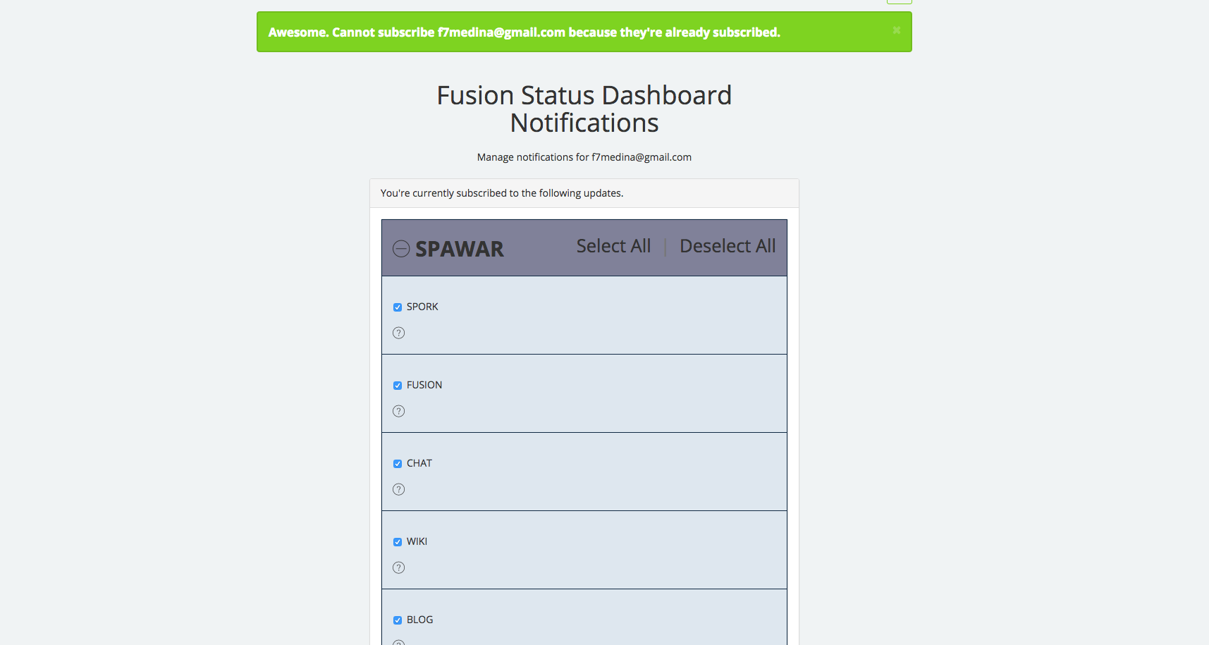 deselected components