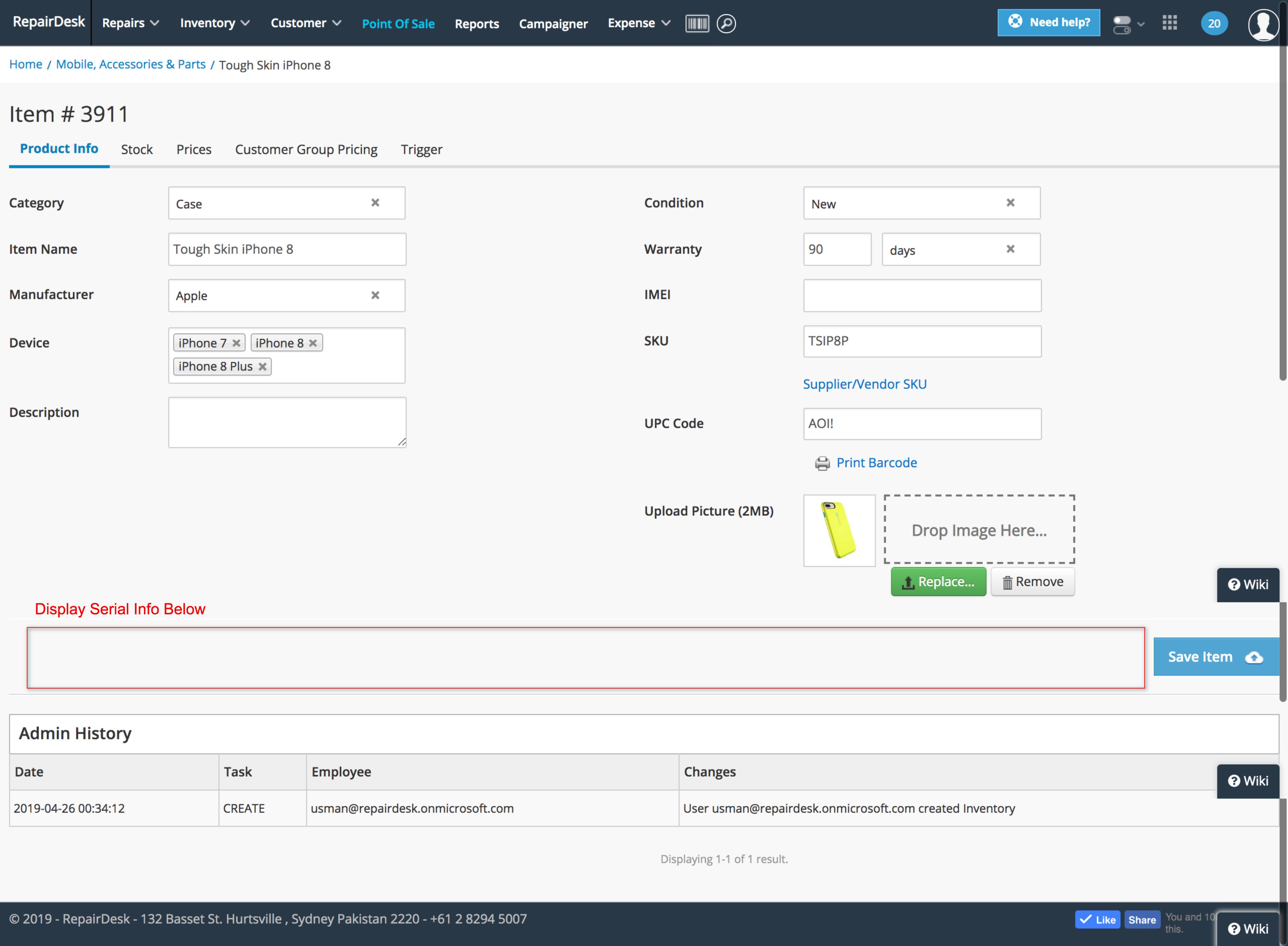 Serialized Inventory