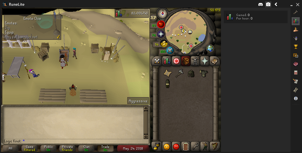 Equipping part of an emote clue set will cause the overlay to say it is