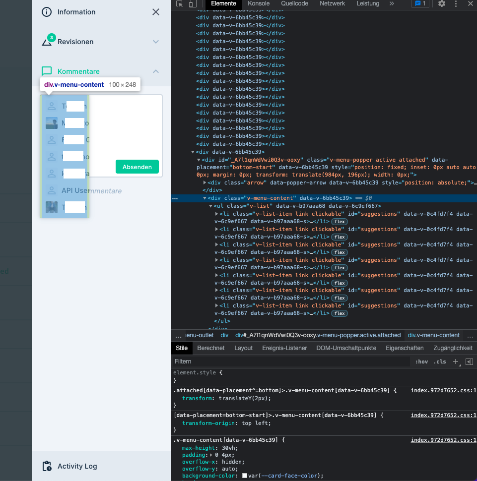 Mention UI in comment has some inheriated CSS problem · Issue #10126 ...