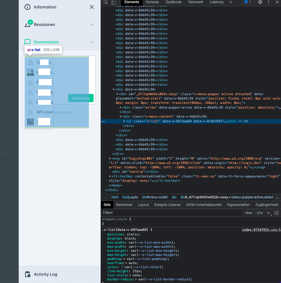 Mention UI in comment has some inheriated CSS problem · Issue #10126 ...