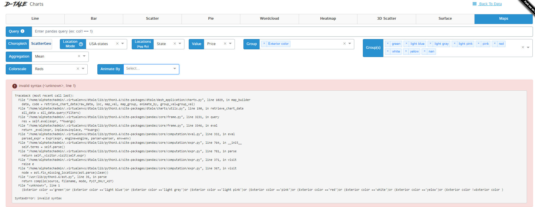 Syntax error in 1.8.6 · Issue #161 · man-group/dtale · GitHub