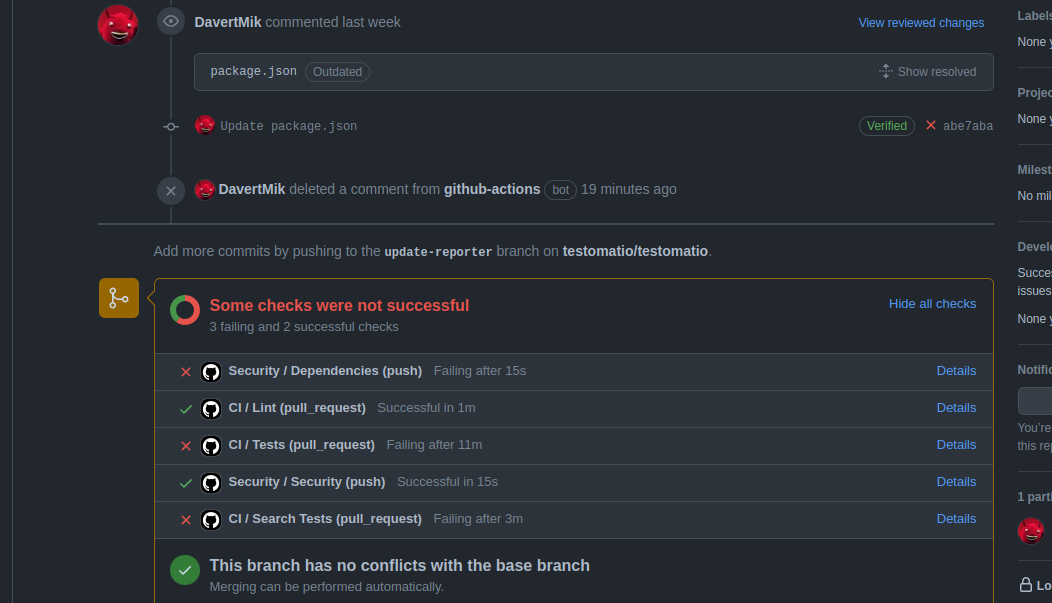 GitHub comments for pull requests are not created · Issue #129 ...