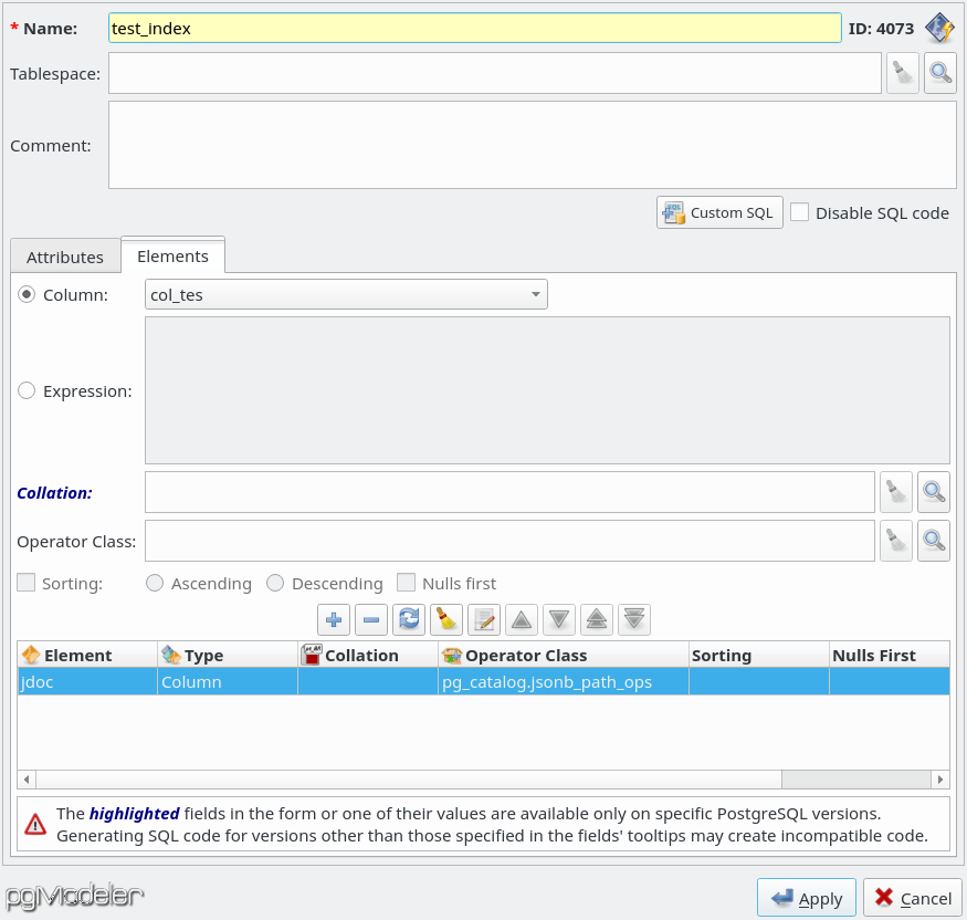 Cannot apply the operator jsonb_path_ops to a GIN index · Issue 852