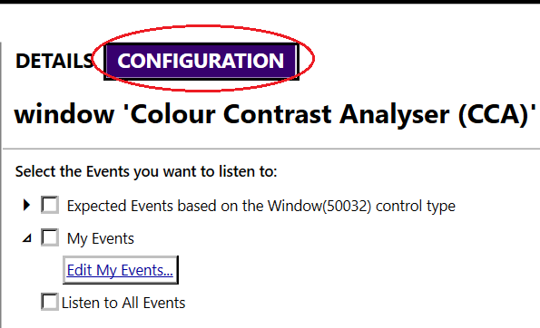 Focus indicator on tabs in events has insufficient contrast against its ...
