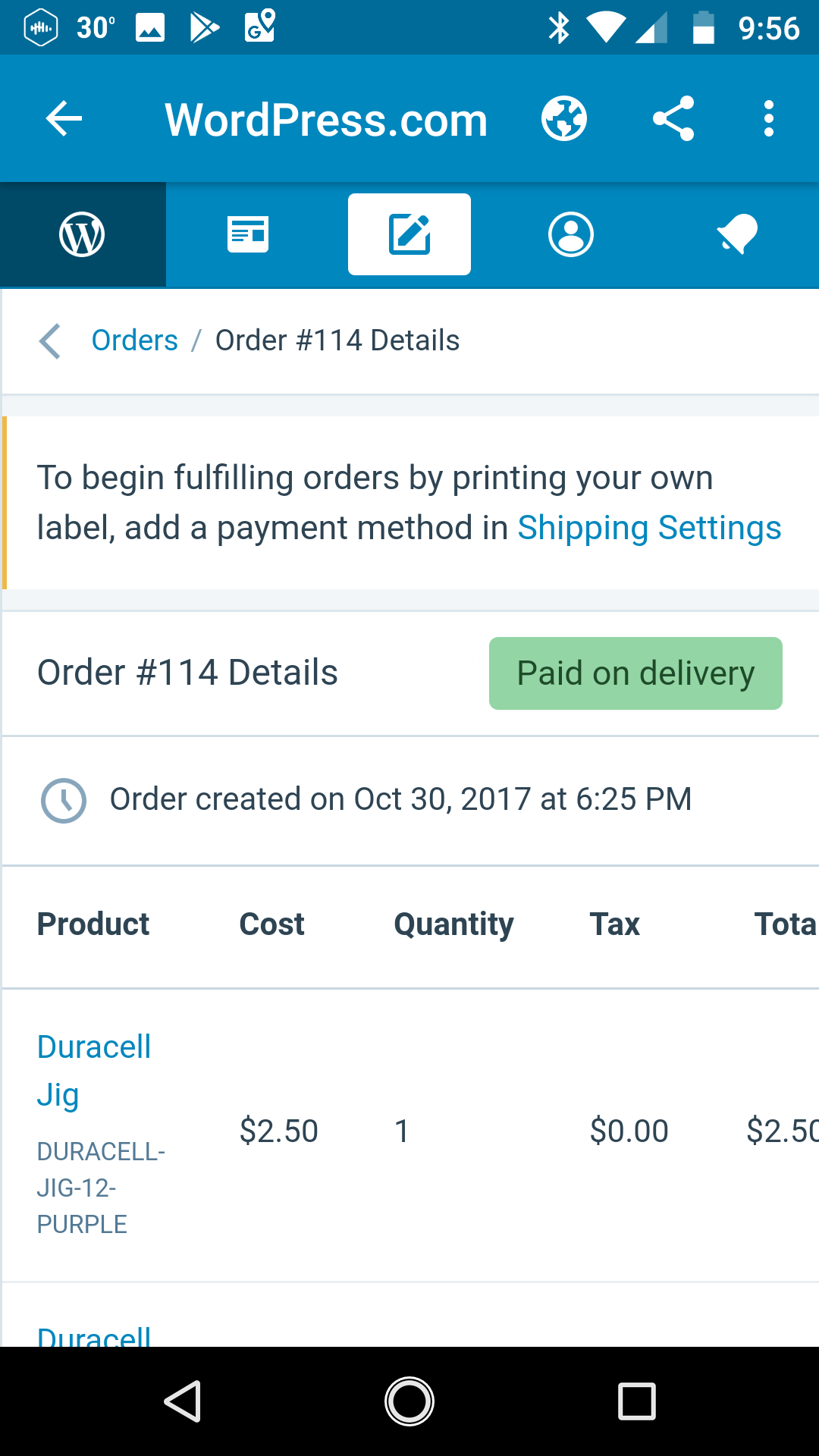 - order page - イト Orders: New order notification appears in notifications panel