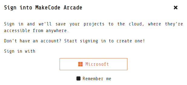 Sign in Dialog · Issue #4291 · microsoft/pxt-arcade · GitHub