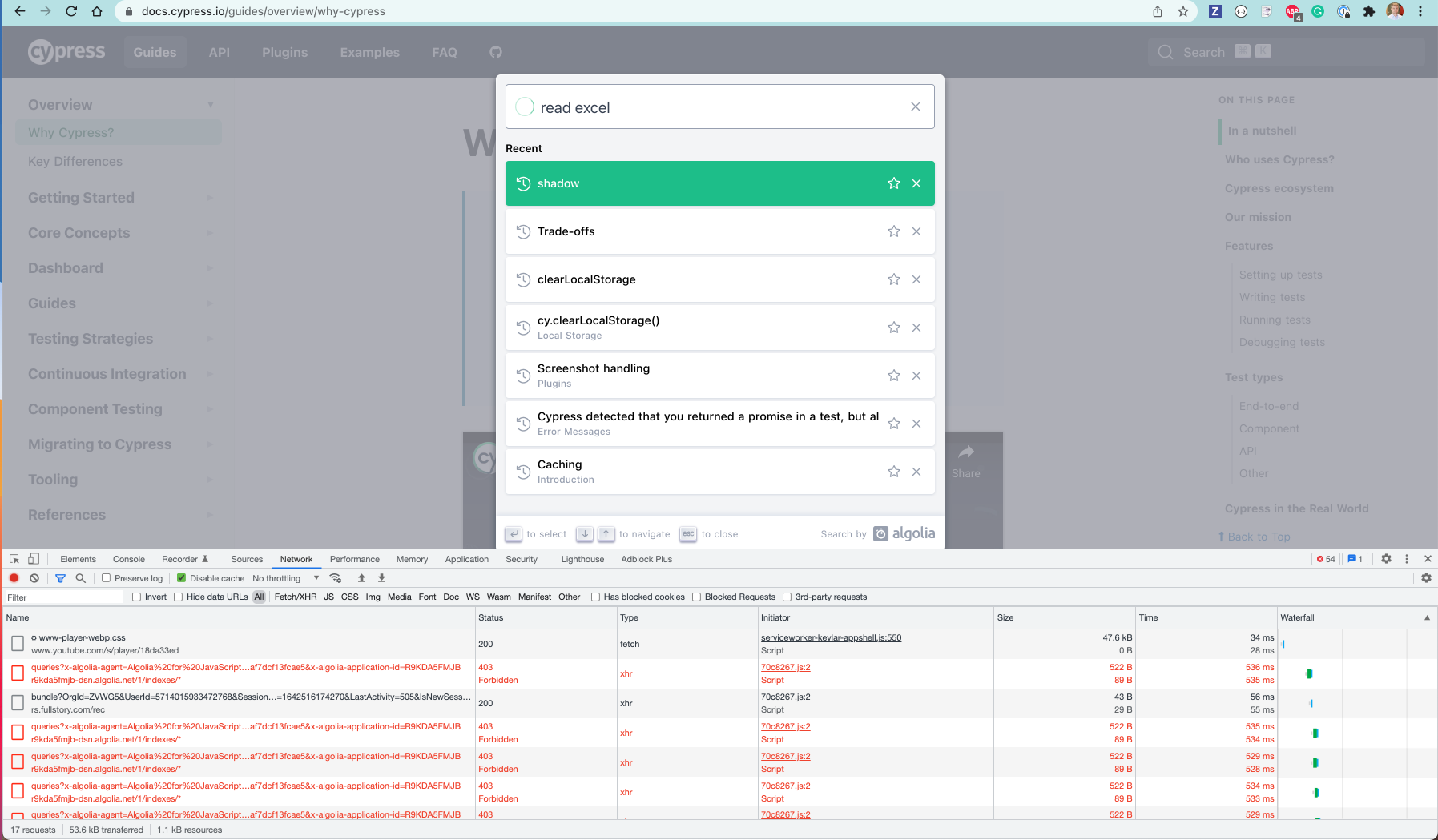 The documentation search is broken · Issue #4288 · cypress-io/cypress ...