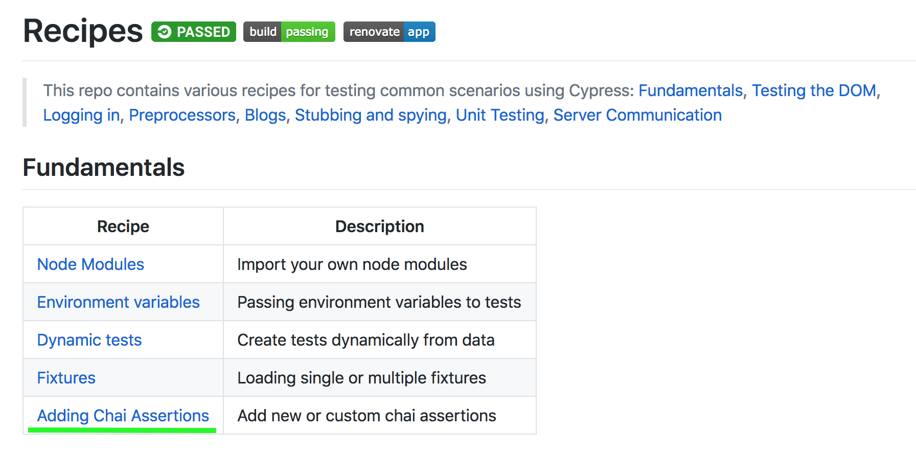 Do we need the recipe details in the readme? · Issue 267 · cypressio