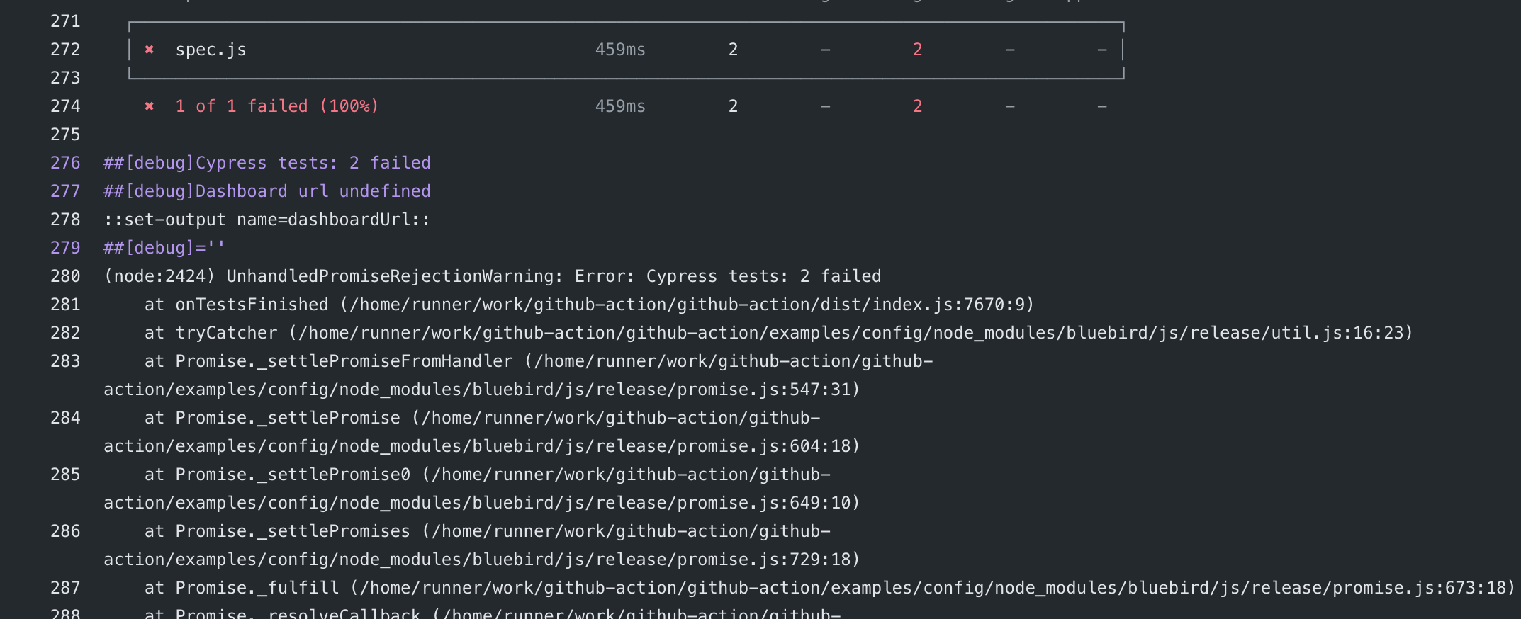 do we fail the action correctly? · Issue #210 · cypress-io/github ...