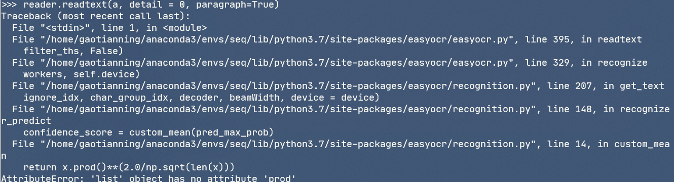 error on predict · Issue #383 · JaidedAI/EasyOCR · GitHub