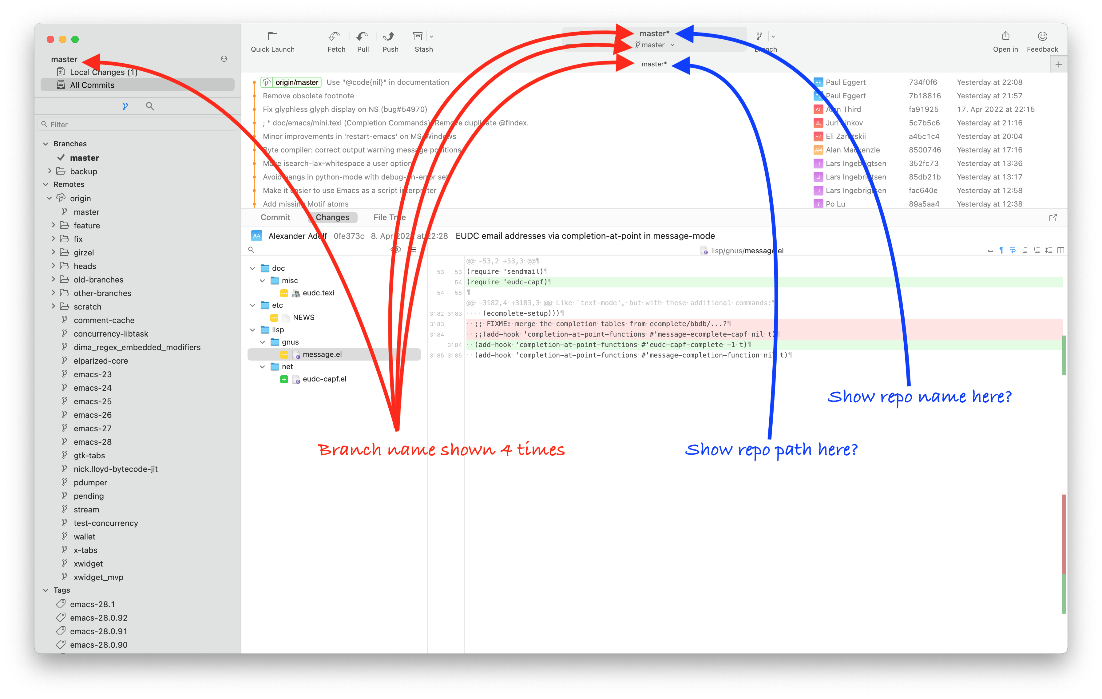 Repository Name or Path Not Shown in UI · Issue #1589 · fork-dev ...